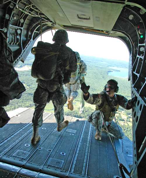 CH-47s are now the LeapFest helicopter airdrop platforms